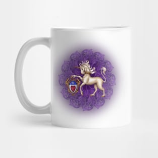 Unicorn with purple acanthus Mug